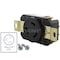 Ac Works Locking Receptacle, L8-20R, 20 A, 480V AC, 2 Pole, Flush Mount, Black FML820R - alternate 4